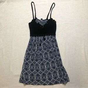 Trendy Collection Crochet Boho Pattern Blue & Black Dress Women’s M